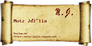 Motz Júlia névjegykártya